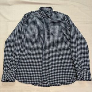 J Crew Flannel Shirt Mens XLT Tall Check Plaid Gingnam Button Up Casual Top-5303